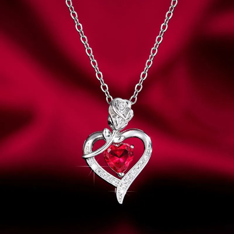 Heart-shaped pendant necklace by ZHIXUN featuring a hollow zinc alloy design, perfect for stylish party jewelry.