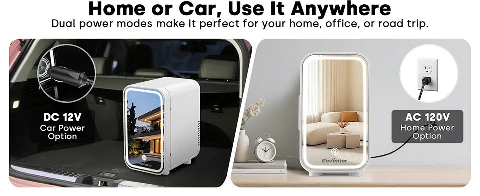 Showlu Smart General portable makeup fridge with sleek compact design for cooling skincare and cosmetics.