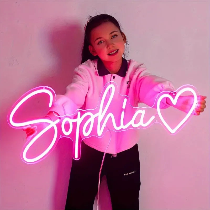 Custom LED neon sign by Showlu Smart General with bright, colorful lighting, ideal for wall decor or personalized display.