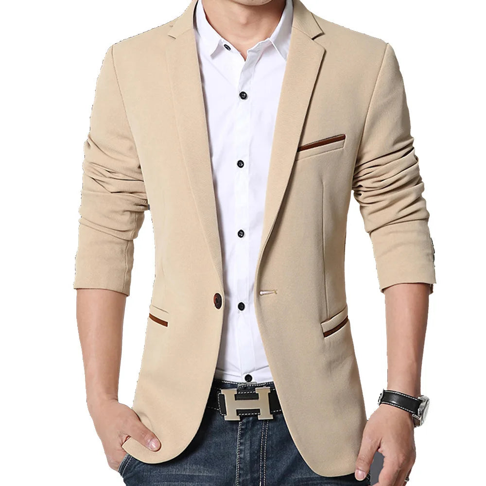 Brand Men's Casual Blazer 2024 Autumn New Fashion Slim Business Suit Coat Gentleman High-quality Men's Clothing Homme M~5XL