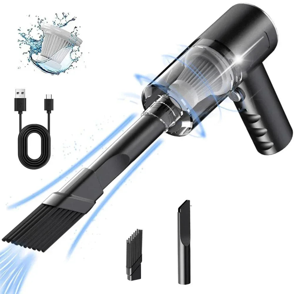 Showlu Smart portable cordless car vacuum with 6000PA suction, handheld cleaner for vehicle interior cleaning.