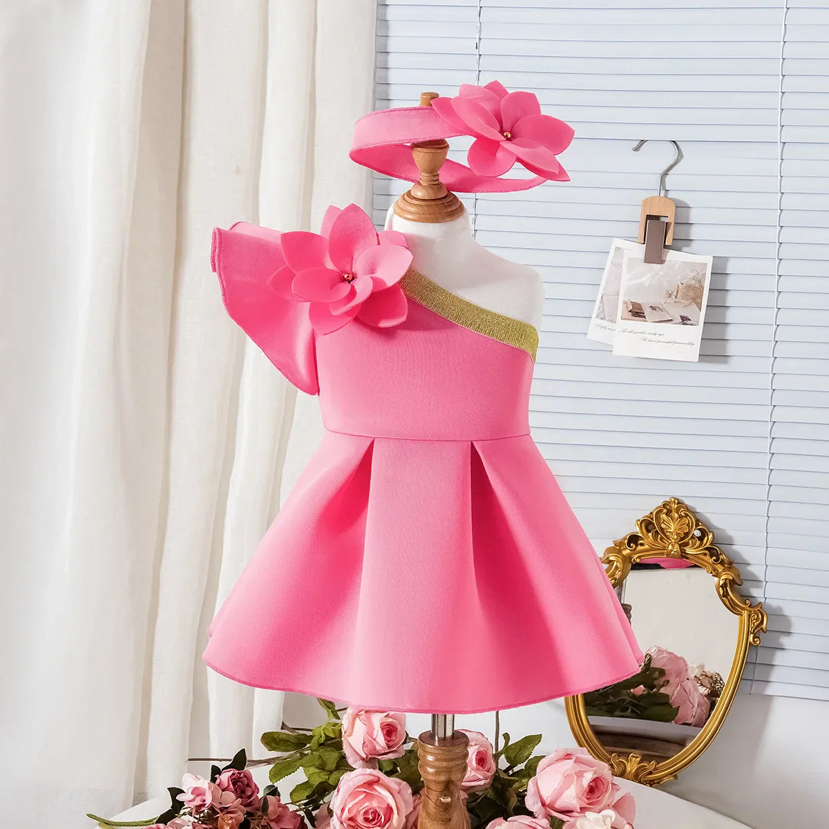 SHOWLU FASHION STORE Prowow baby girl summer dress with sleeveless floral ruffles and princess gown style, perfect for warm weather.
