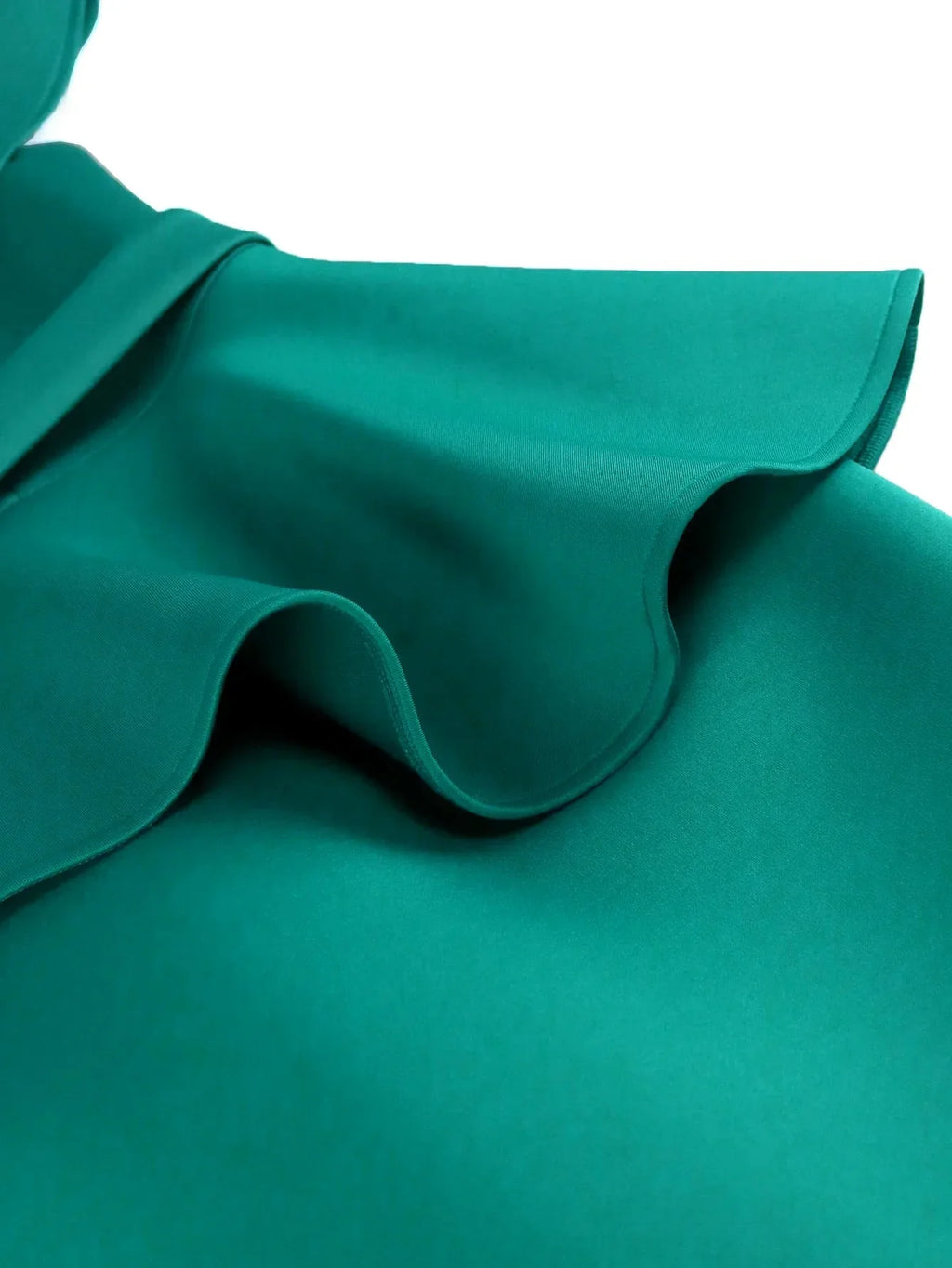 Elegant green cape sleeve sheath evening dress with appliques by SHOWLU FASHION STORE, featuring intricate detailing and sophisticated style.