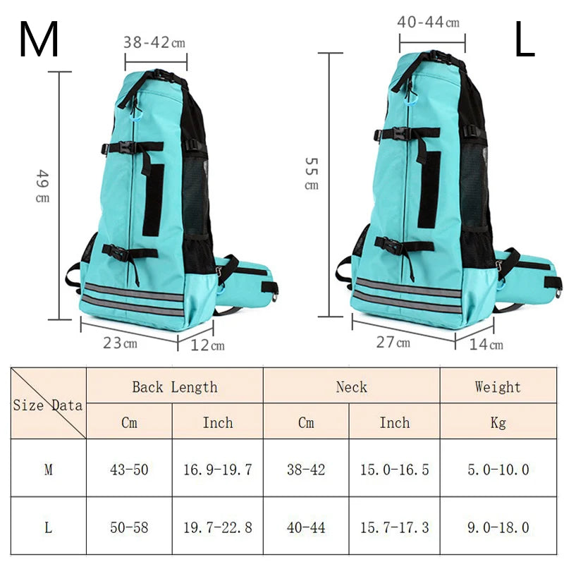 Waterproof XLeiPet dog travel backpack by Showlu Fashion Store, breathable pet carrier for medium dogs with mesh sides.