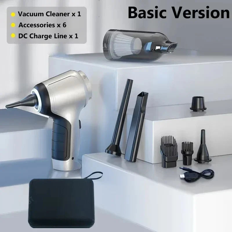 Portable SUITU wireless handheld vacuum cleaner with mini brushless motor, ideal for car interior cleaning.