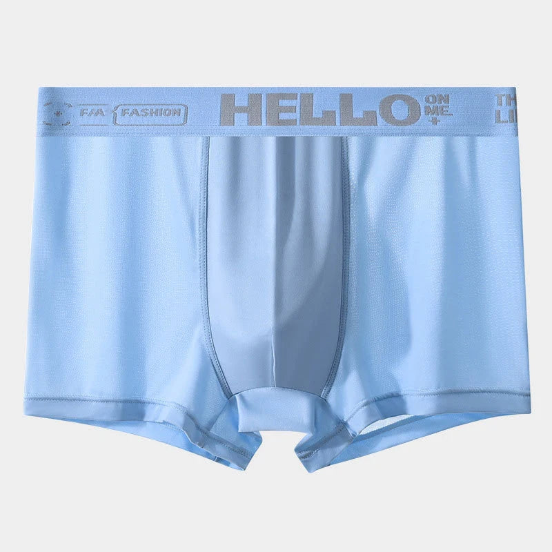 Showlu Men's Ice Silk Boxer Shorts with breathable graphene fabric, lightweight and comfortable men's underwear.