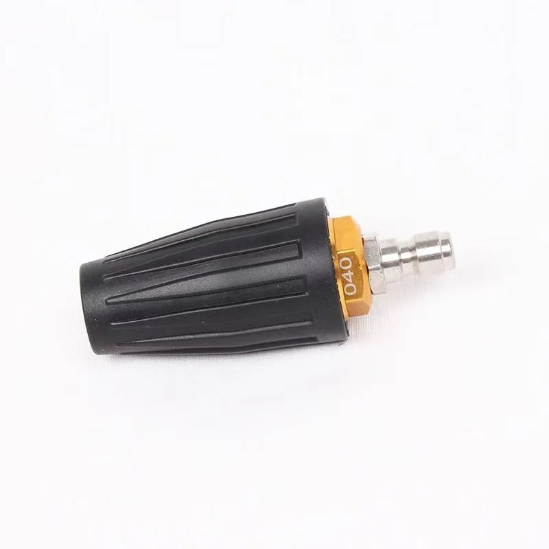 Showlu Smart General turbine rotating turbo nozzle attached to a garden hose, designed for high-pressure cleaning tasks.