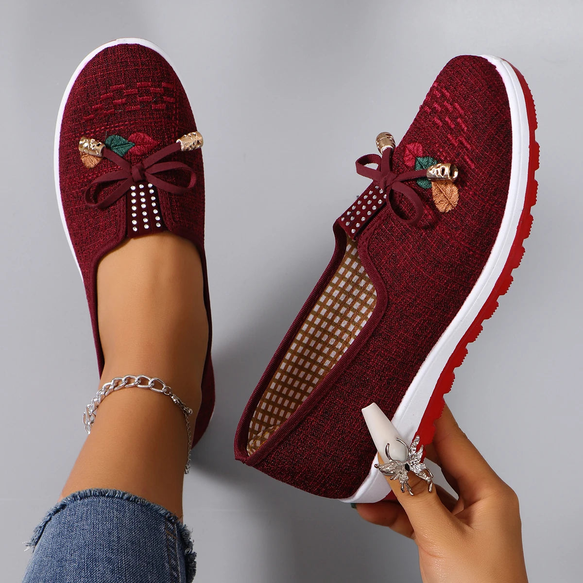 Women's breathable mesh flat shoes by Showlu Fashion Store, casual summer sneakers with lightweight, comfortable design.