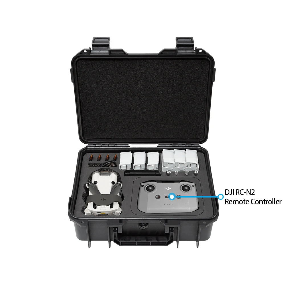 Explosion-proof waterproof hard shell case for DJI Mini 3/4Pro and Mini 4 Pro drones, with large capacity and portable design