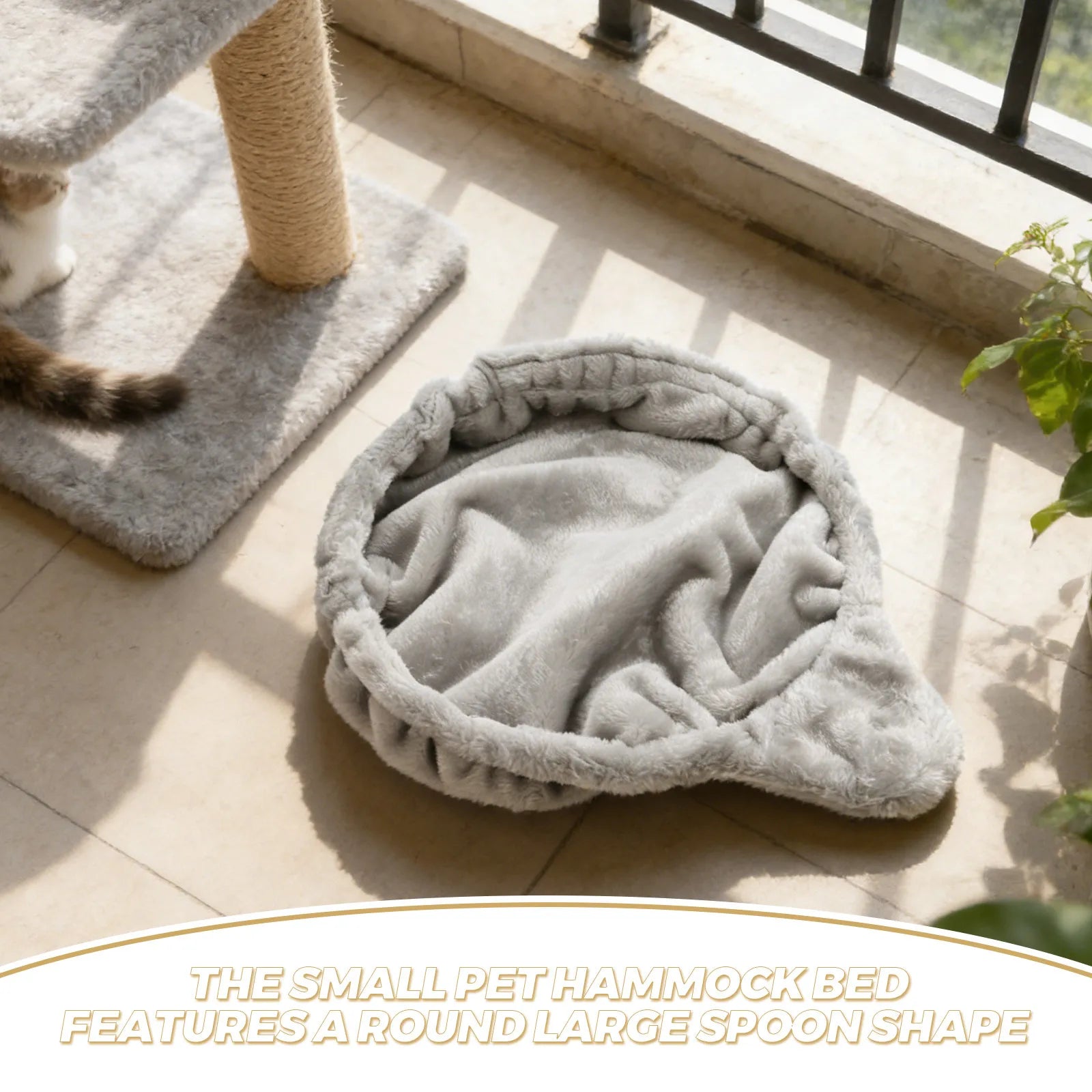 Showlu Plush Cat Tree Replacement Basket with hanging hammock bed nest for cozy feline lounging and nesting.