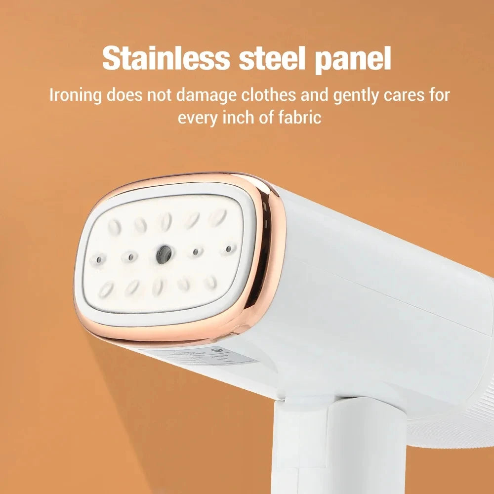 Showlu Smart General HOMEFISH 1000W portable foldable garment steamer with water tank, ready for quick, easy clothing steaming.