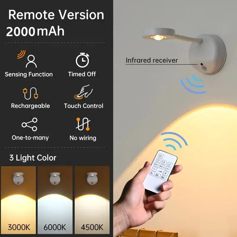Showlu Smart General rechargeable motion sensor LED wall spotlight mounted on exterior wall, illuminating outdoor space with bright light.