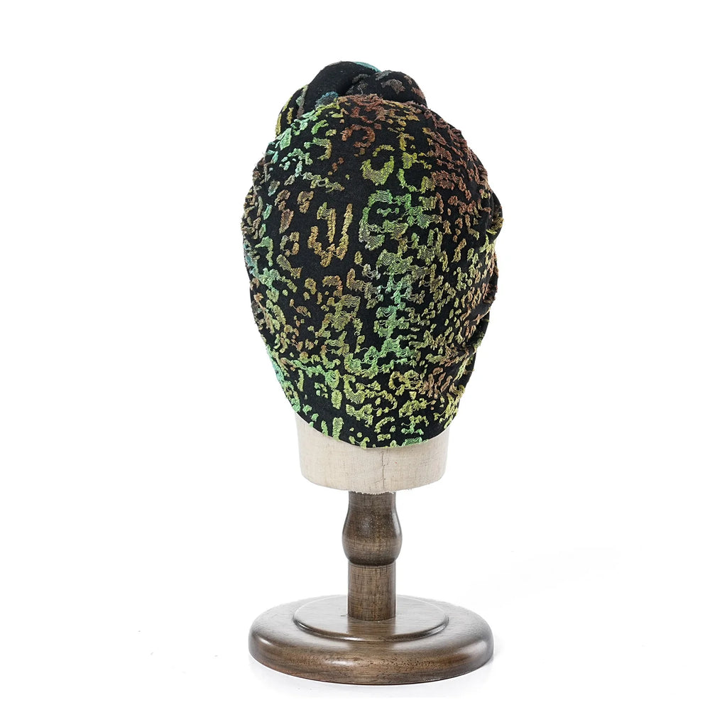 2024 African Pattern Floral Print Turban for Women Pre-Made Top Knot Head Wraps Flower Stretch Hijab Chemo Cap Headscarf Beanie