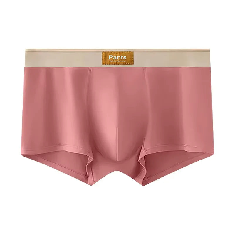 Four pairs of Showlu Fashion cotton men's boxer shorts in large sizes, breathable and comfortable underwear for sports and everyday wear.