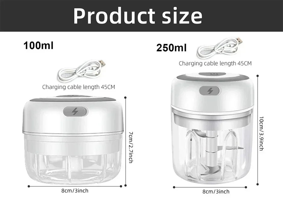 Showlu Smart General mini electric garlic grinder with stainless steel blade and compact design for easy garlic mincing.