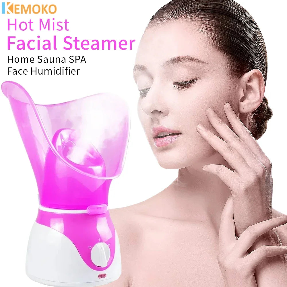 Showlu Smart General facial steamer hot and cold spray device for facial moisturizing and skin refreshment.