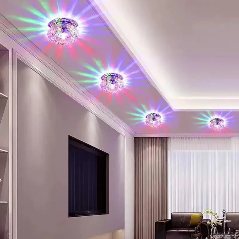 Modern LED crystal ceiling lamp by Showlu Fashion Store featuring embedded iron and acrylic light for stylish illumination.