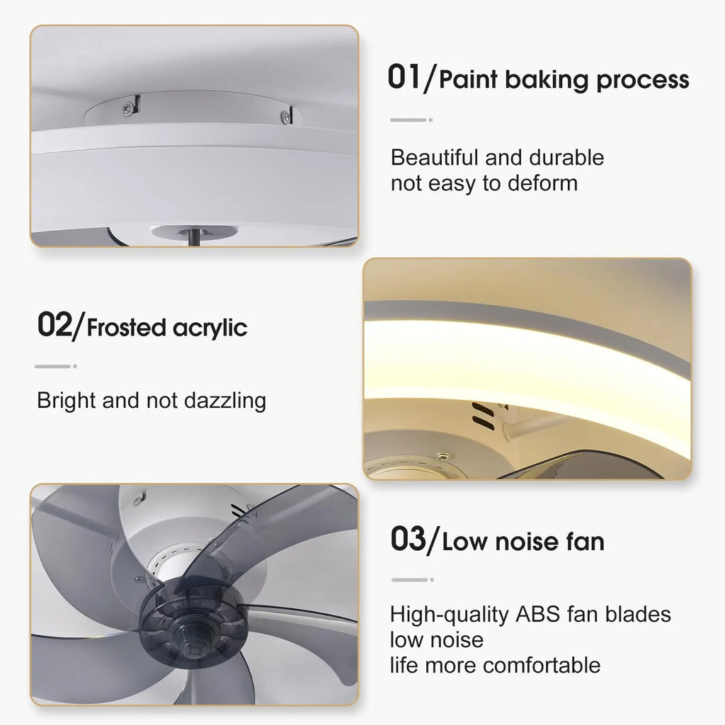 Simple LED Ceiling Fan Light Remote Control with Infinite Dimming 6 Levels of Wind Speed Living Room Bedroom chandelier fan