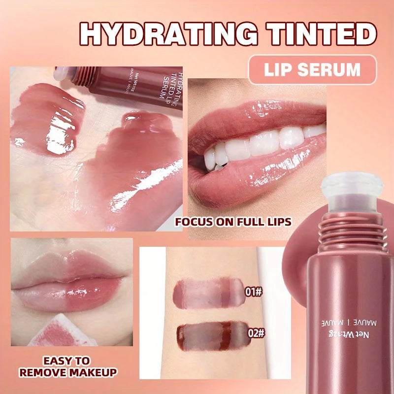 Brightening SHOWLU lip moisturizing serum with tinted balm in a sleek tube, designed to hydrate and add subtle color to lips.