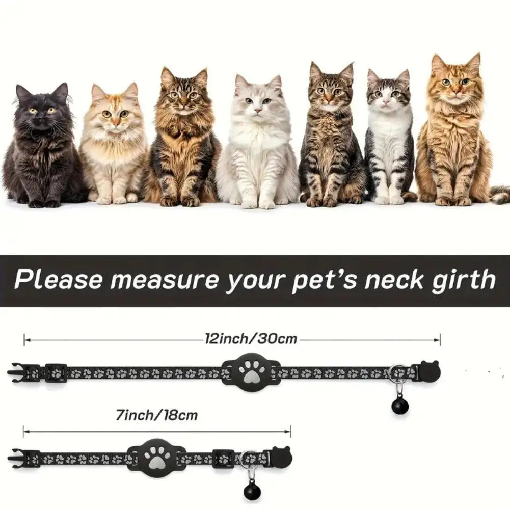 Showlu Waterproof Smart GPS Cat Collar with reflective strip and anti-lost tracker, designed for safety and visibility.