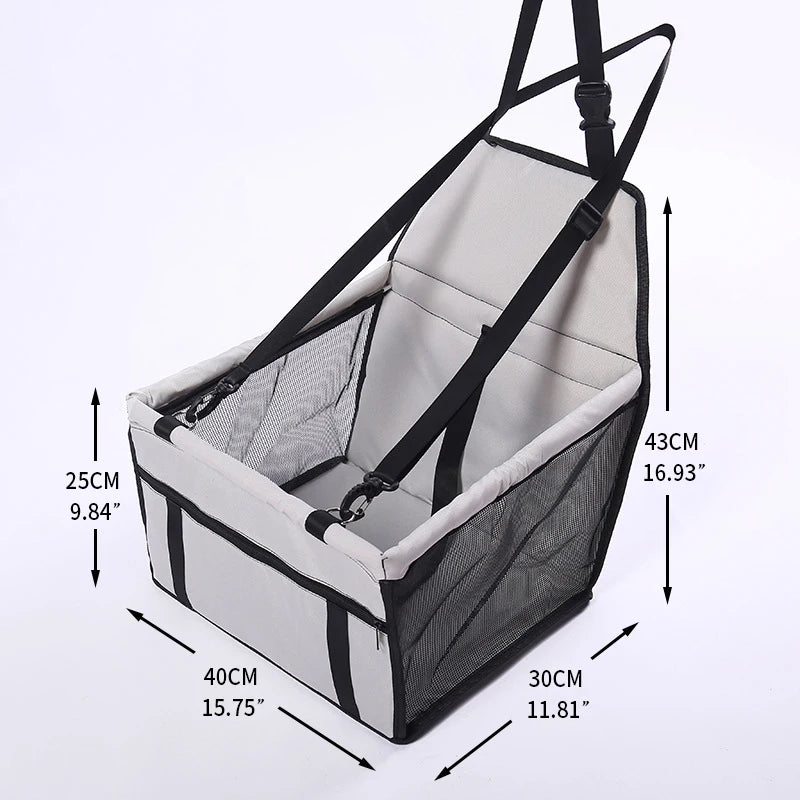 Showlu Smart General portable small dog car seat carrier bag with adjustable straps and breathable mesh for comfortable travel.