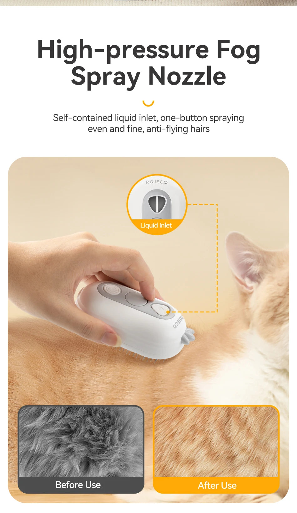 Showlu Smart General plastic cat grooming brush and pet comb, with fine teeth for detangling and removing loose fur.