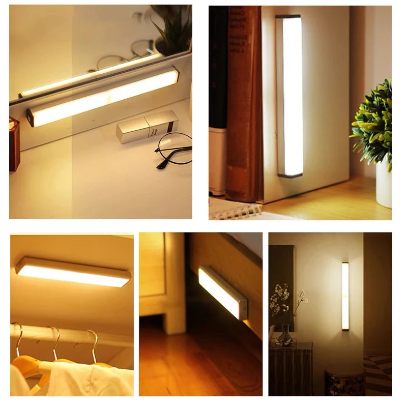Rechargeable 50cm Digitaling Motion Sensor LED Night Light strip with motion detection and energy-efficient lighting.