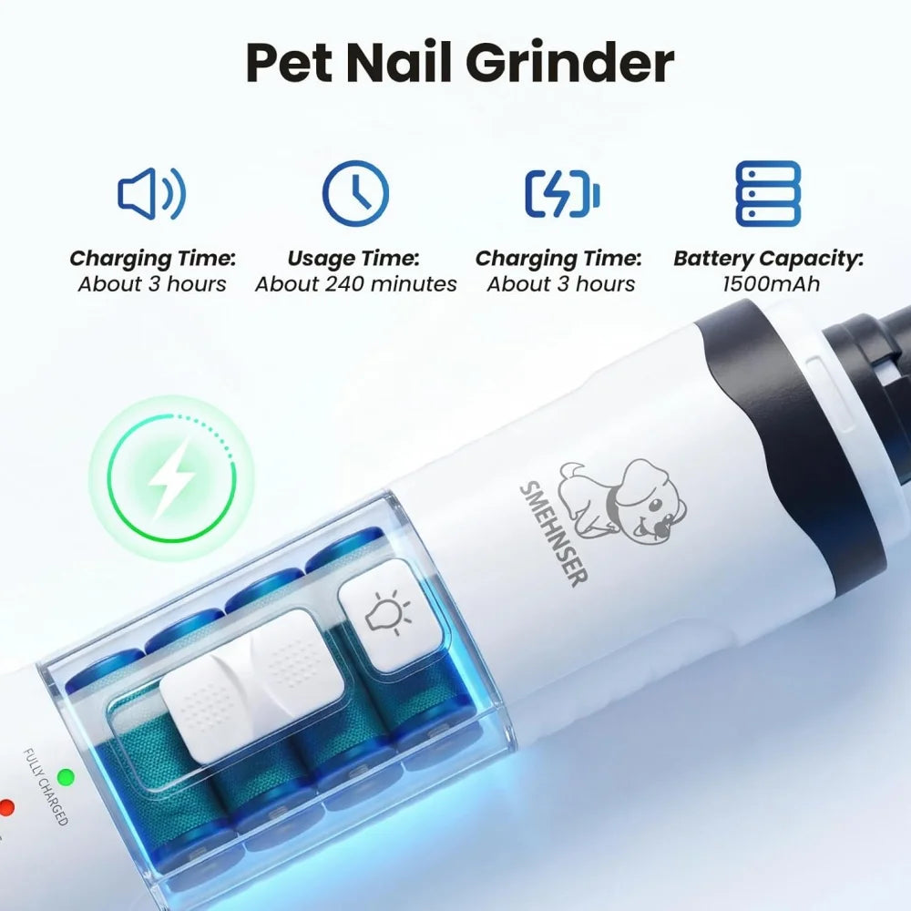 Pet nail grinder from Showlu Fashion Store with a compact design and grinding attachment for grooming pets.