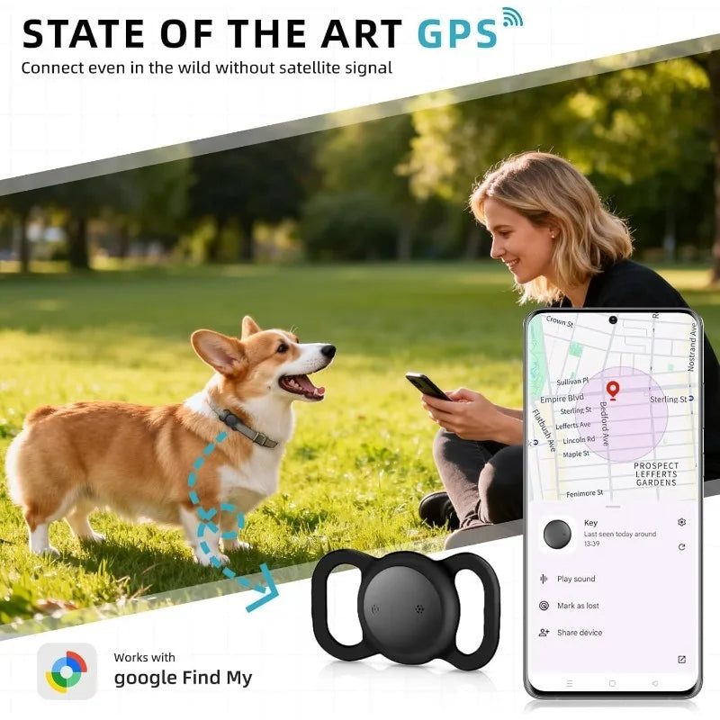 Showlu Smart Bluetooth GPS Tracker for keys and wallet, compact anti-lost key finder and wallet tag in black with clip.