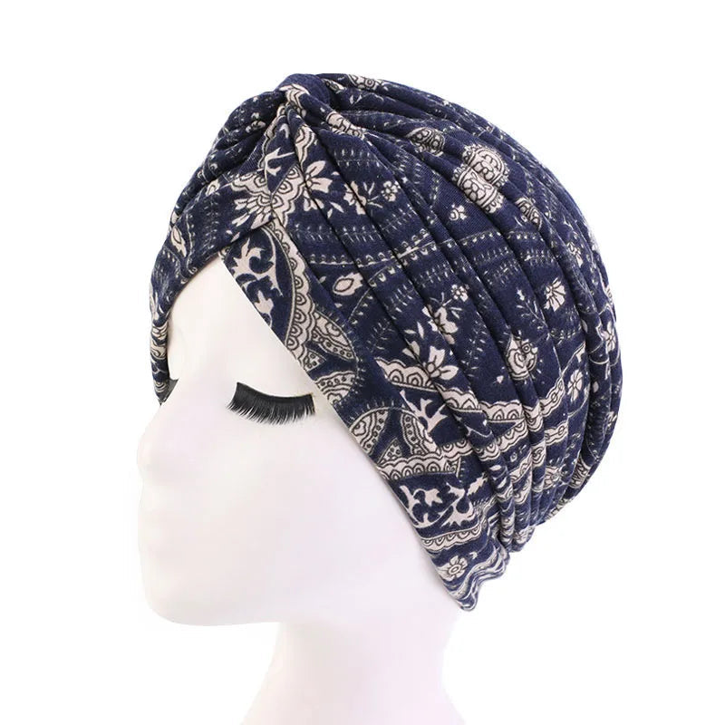 New Women Soft Floral Print Cotton Women Turban hats Fashion Banadans Cancer Headwrap Chemo Cap Head Wrap Hair Accessories SHOWLU FASHION STORE