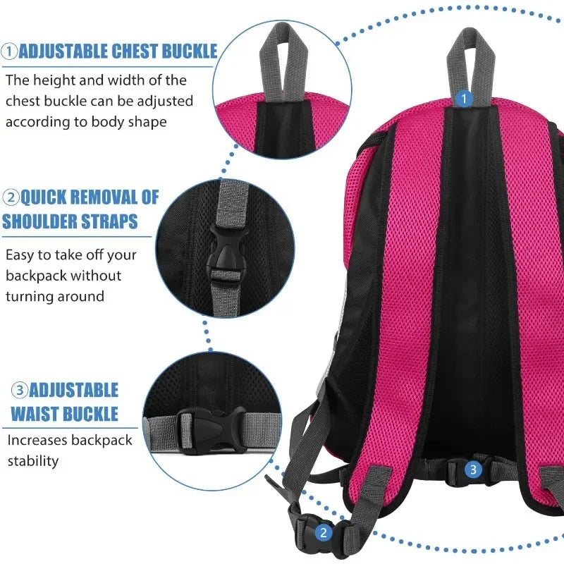 Showlu breathable nylon dog backpack carrier with reflective strips, designed for comfortable pet transport and visibility.