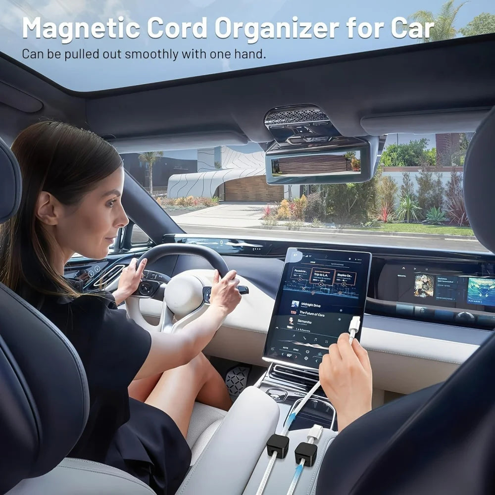 Showlu Smart General magnetic cable clips organizer with wire holder for desk, keeping cables tidy and secure.