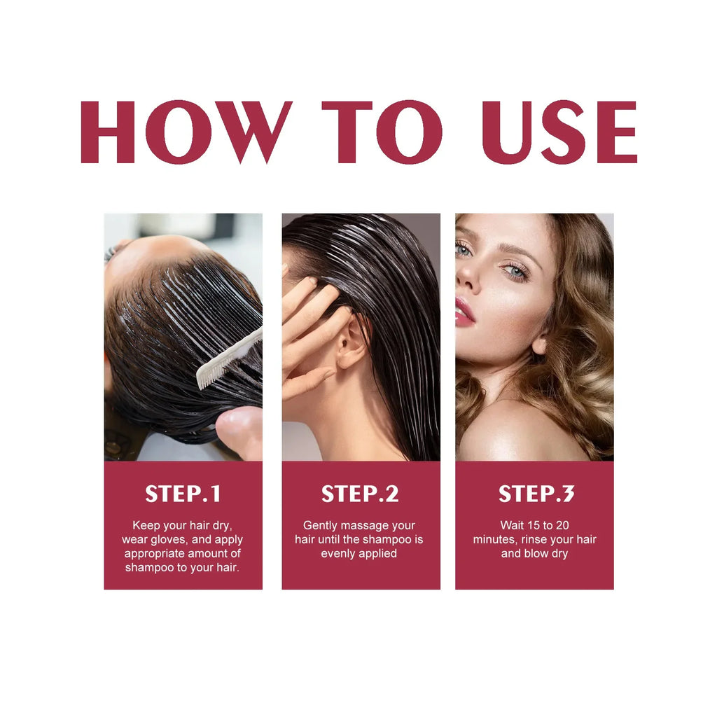 Jaysuing 3-in-1 black hair dye shampoo for grey hair coverage and repair, shown in a dark bottle with a pump dispenser.