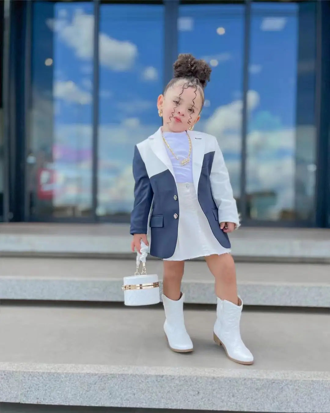 Autumn Winter Baby Girls Clothes Girl Blazer Jackets Coats Long Sleeve Children's Clothing Girl Button Blazer Coats For 3-8 Year