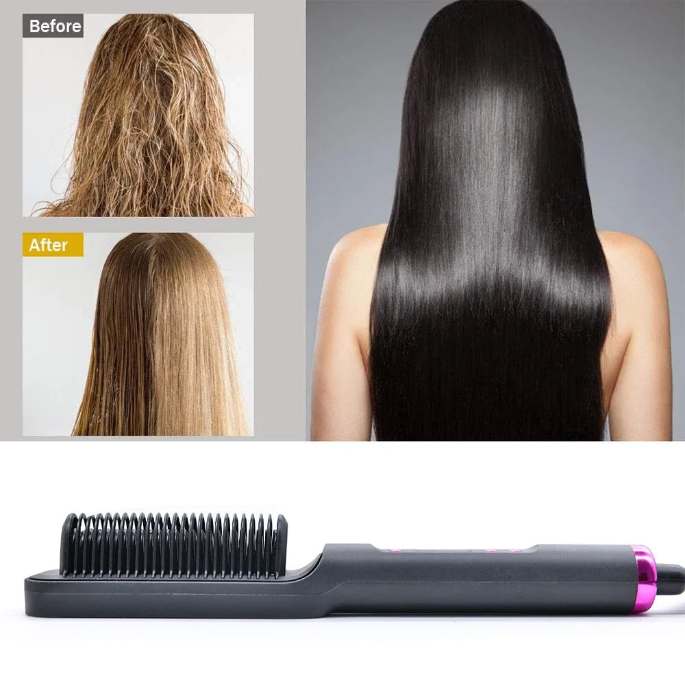 Showlu Smart General electric hair straightener comb at 220°C with fast heating, featuring sleek design and ergonomic handle.