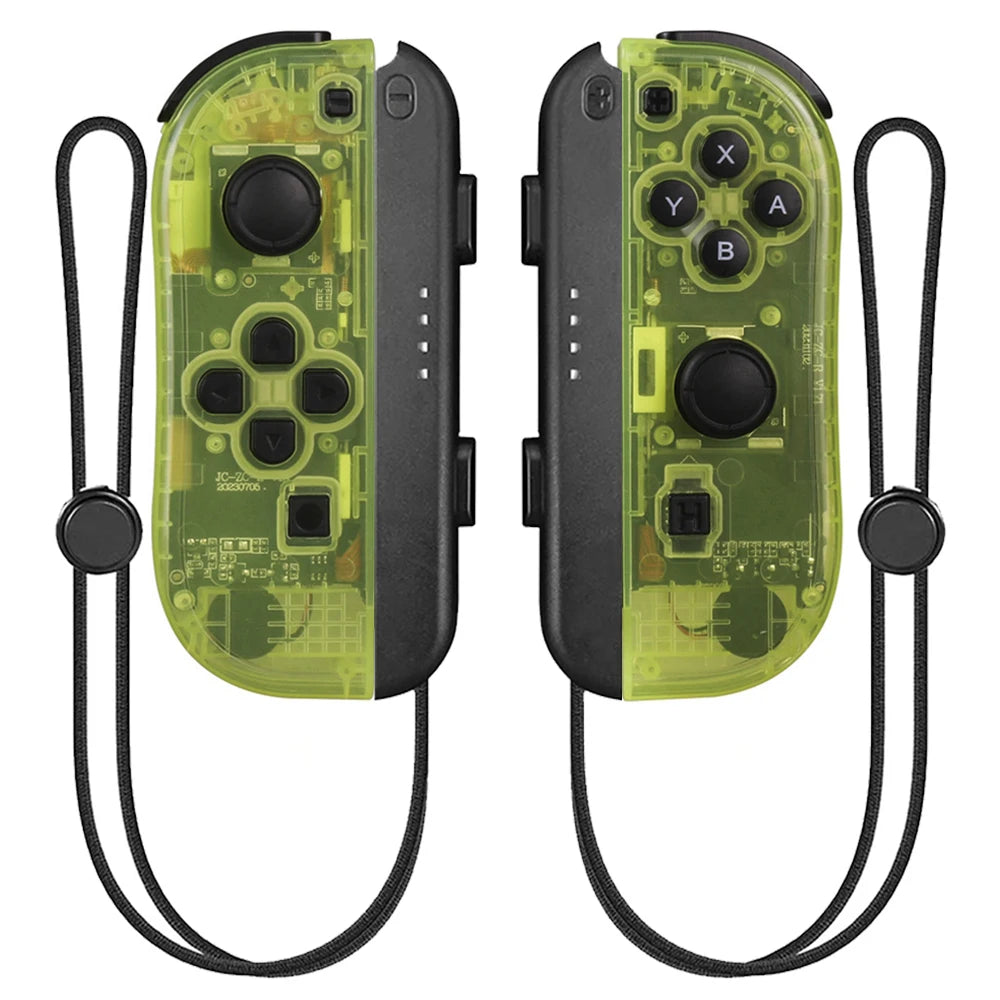Wireless Joy Cons gamepad for Nintendo Switch, OLED, Lite consoles with Bluetooth, vibration, turbo, and wake-up function.