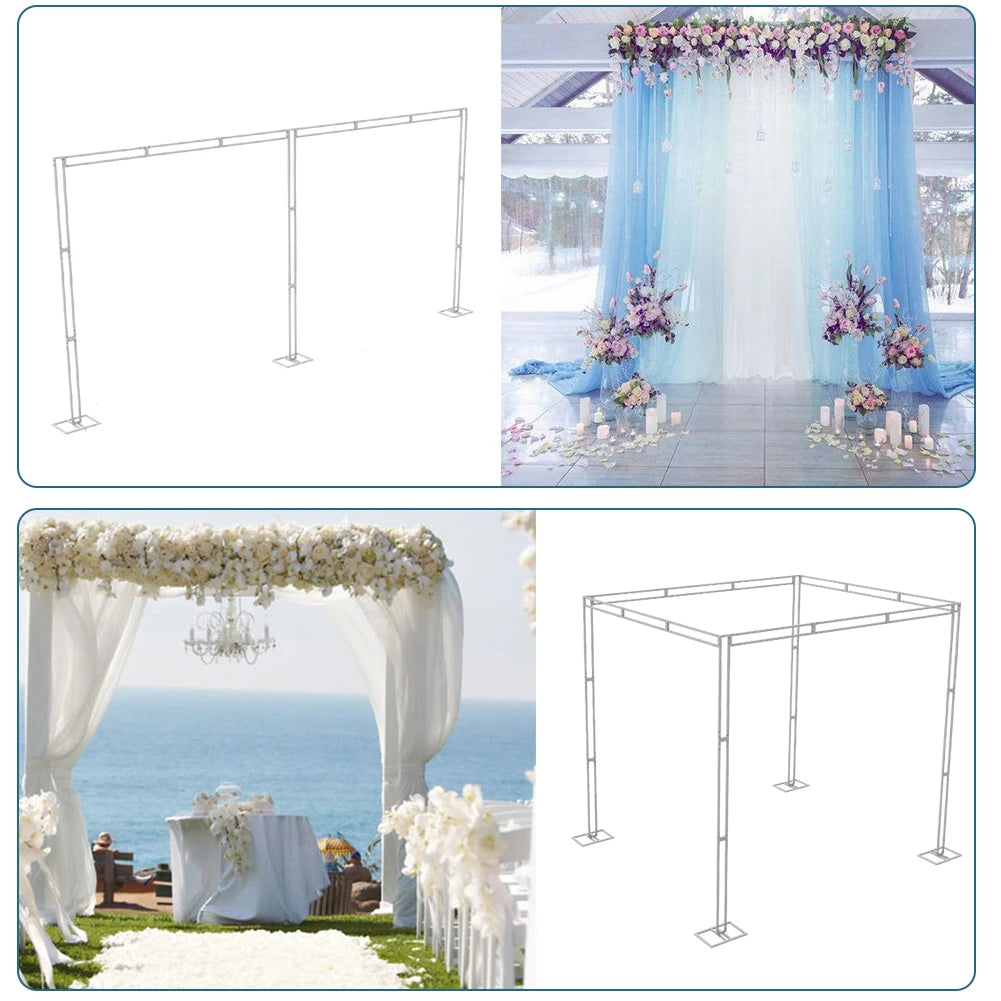 10ft Heavy Duty Wedding Ceremony Canopy Chuppah Backdrop Stand Kit Height Adjustable