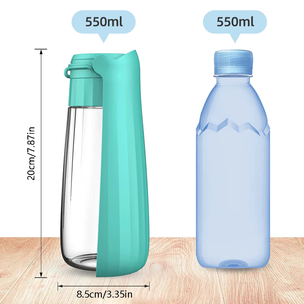 Holapet portable dog water bottle with 550ml capacity and leakproof travel bowl for easy pet hydration on the go.