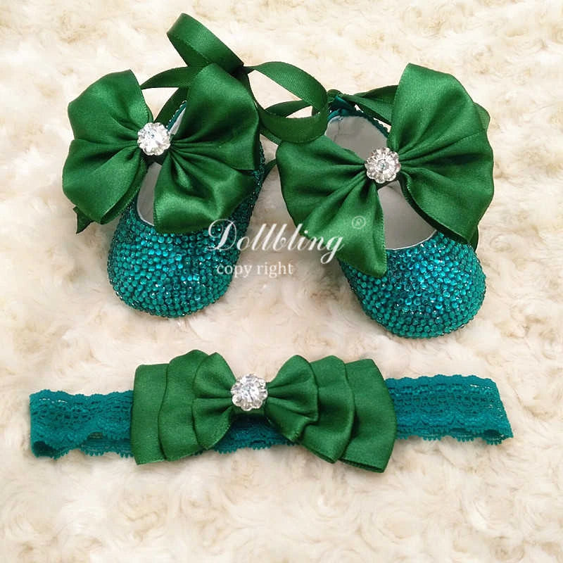 Dollbling Girls Pink Crown Ballerina Baptism Shoes Infant Dazzling Shoes Dress Handmade Mommy Daughter Outfit Bling Botties