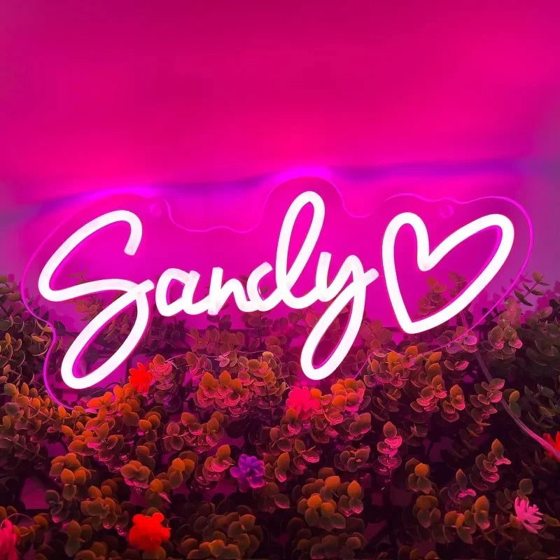 Custom LED neon sign by Showlu Smart General, featuring vibrant illuminated lettering on a sleek background.