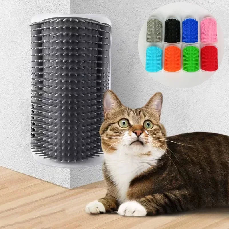 Showlu Fashion Cat Massage Tool and Hair Removal Comb, wall-mounted self-cleaning brush for pet grooming and relaxing cats.