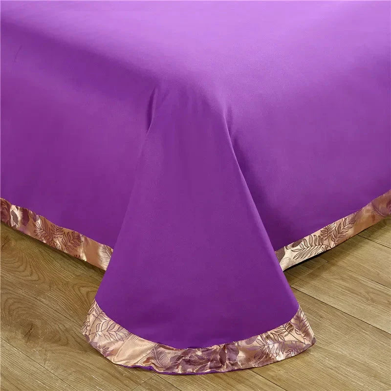 Nordic satin jacquard duvet cover set with floral design, luxury flower bedding in elegant satin fabric.