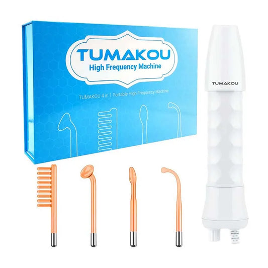 Facial Skin Care High Frequency Facial Wand Portable Hand-Held High Frequency Facial Machine with 4 Pcs Different Tubes