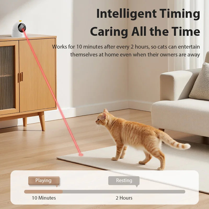 Showlu Smart General automatic pet laser toy with moving laser pointer for interactive play with cats and small pets.