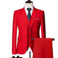 SHOWLU FASHION STORE men's 3-piece slim fit suit, solid black tuxedo with jacket, vest, and trousers for business or wedding events.