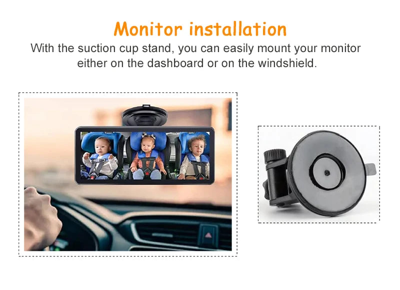 Showlu Smart General baby car camera showing a compact black camera device designed for vehicle rear-view monitoring.
