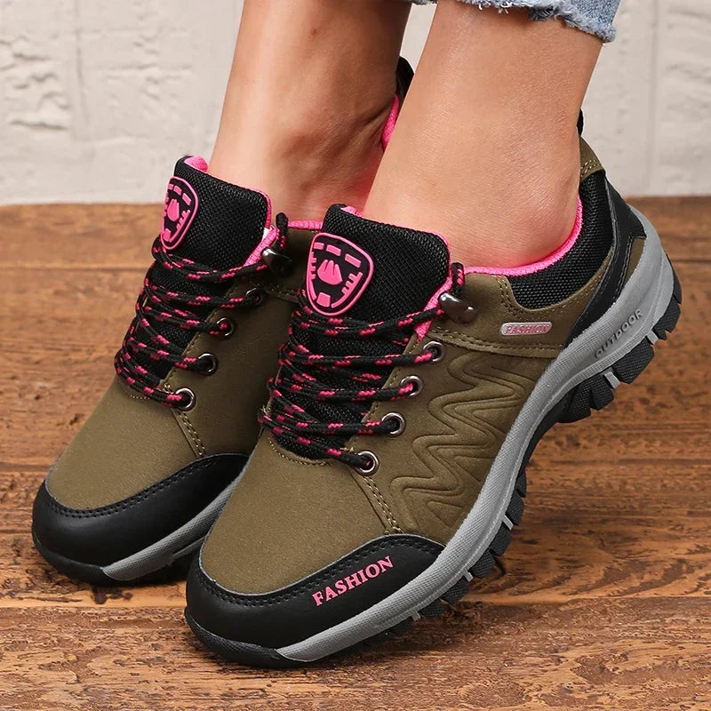 Women's breathable hiking sneakers by SHOWLU FASHION STORE with air mesh upper, designed for outdoor camping and hiking.