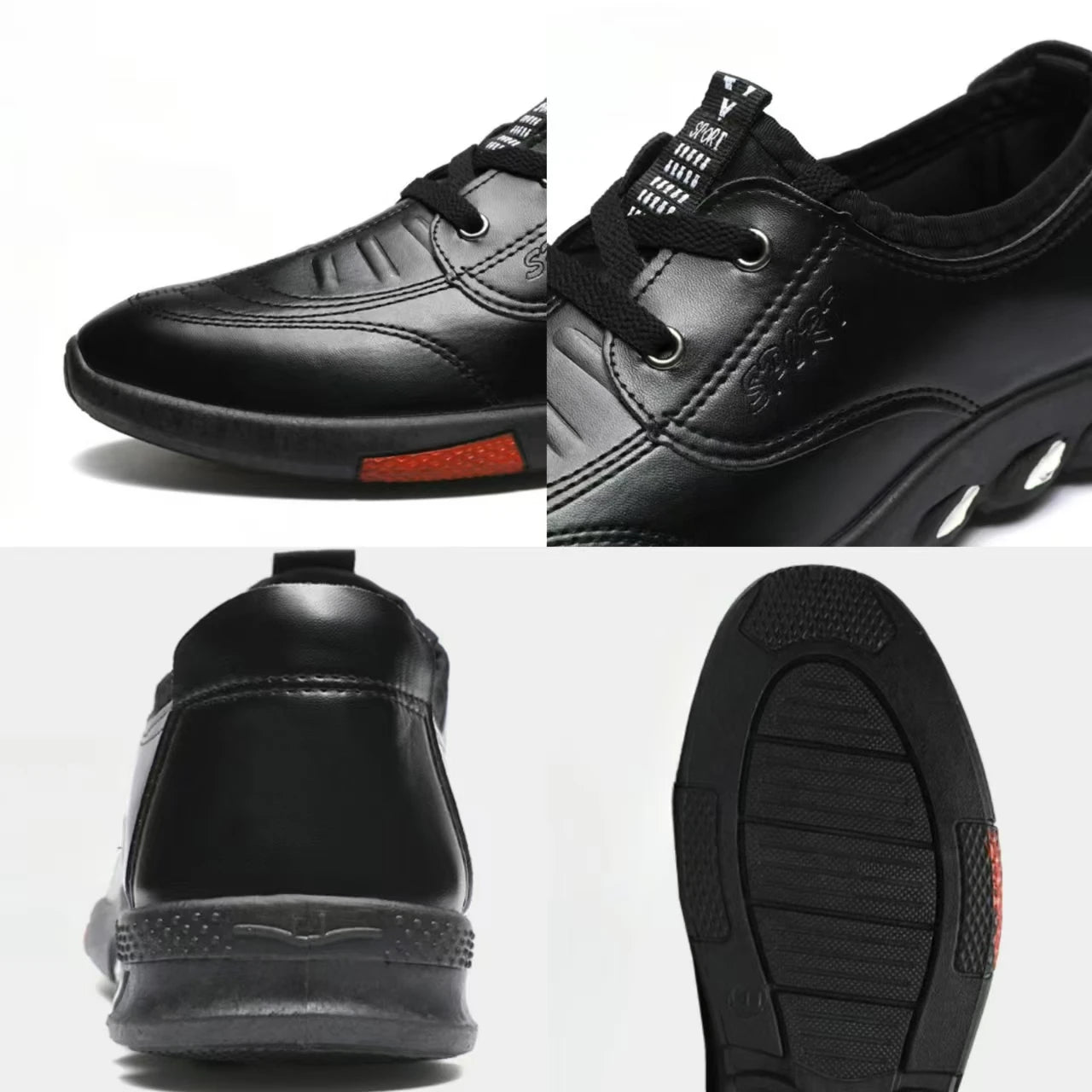 Men's Showlu Fashion leather loafers with slip-on design, breathable soles, ideal for business casual and driving comfort.