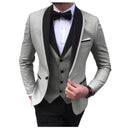 SHOWLU Men's 3-Piece Slim Fit Wedding Suit with wool blend tuxedo jacket, vest, and trousers, tailored for formal occasions