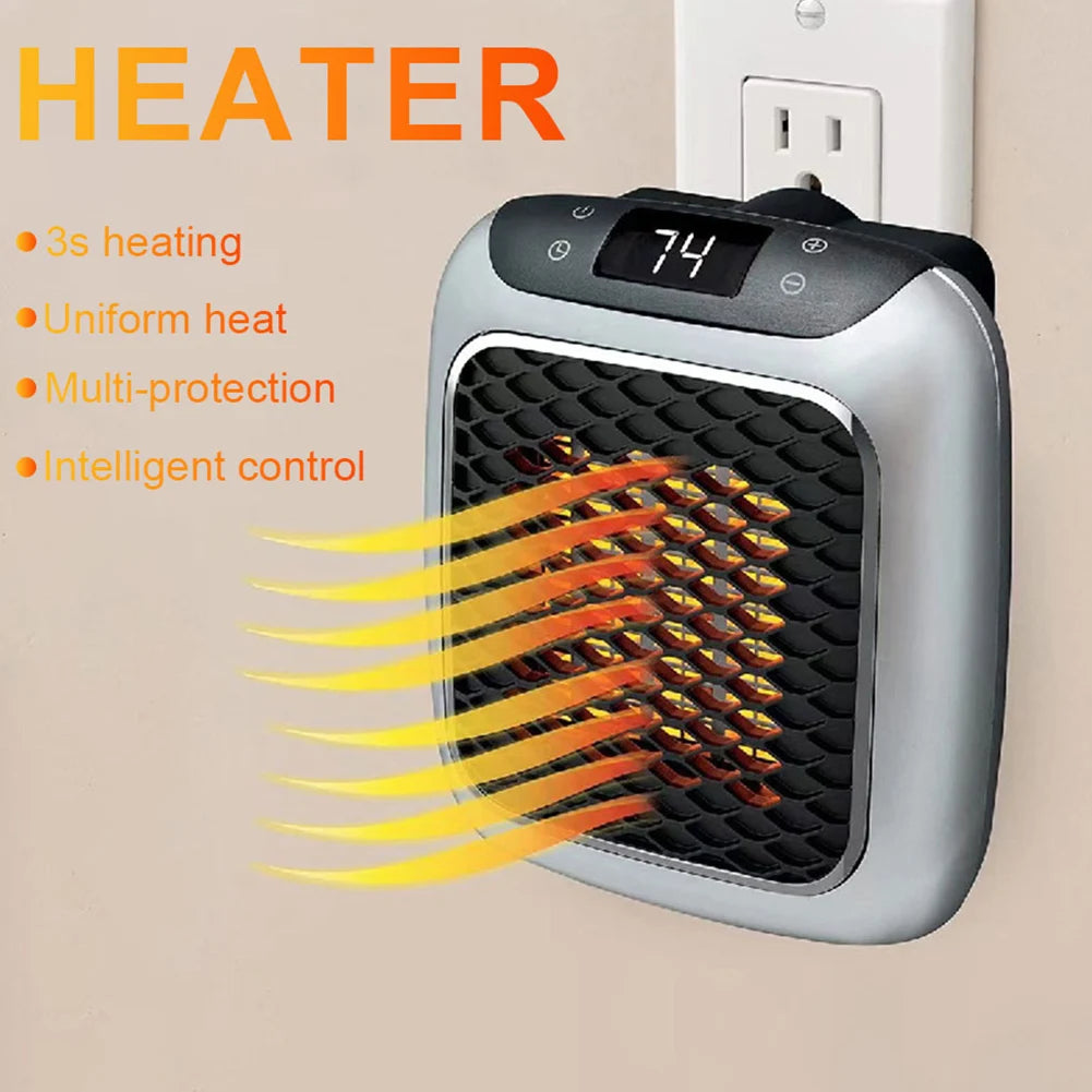Showlu Smart General 800W plug-in wall mini electric heater with thermostat, compact device for indoor heating.